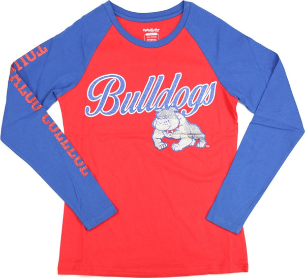 Big Boy Tougaloo Bulldogs S4 Womens Long Sleeve Tee [Royal Blue]