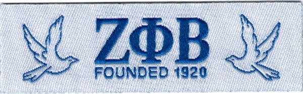Zeta Phi Beta Founded 1920 Thin Woven Label Iron-On Patch [White]
