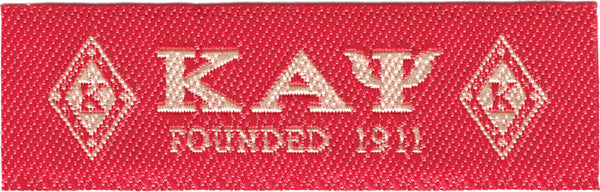 Kappa Alpha Psi Founded 1911 Thin Woven Label Iron-On Patch [Red]
