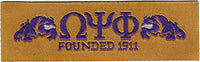 Omega Psi Phi Founded 1911 Thin Woven Label Iron-On Patch [Gold]