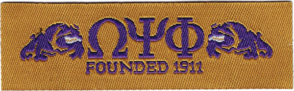 Omega Psi Phi Founded 1911 Thin Woven Label Iron-On Patch [Gold]