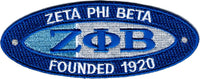 Zeta Phi Beta Founded 1920 Oval Iron-On Patch [Blue]