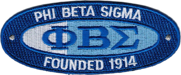 Phi Beta Sigma Founded 1914 Oval Iron-On Patch [Blue]