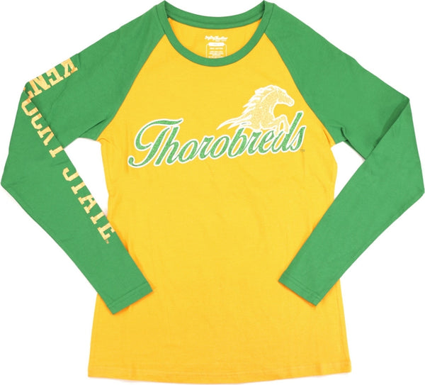 Big Boy Kentucky State Thorobreds S4 Womens Long Sleeve Tee [Green]