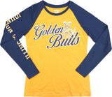 Big Boy Johnson C. Smith Golden Bulls S4 Womens Long Sleeve Tee [Navy Blue]