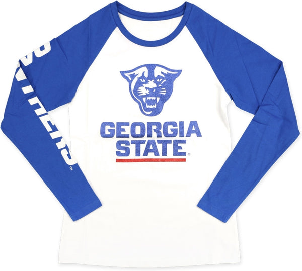 Big Boy Georgia State Panthers S4 Womens Long Sleeve Tee [Royal Blue]