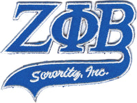 Zeta Phi Beta Tail Tackle Twill Iron-On Patch [Blue]