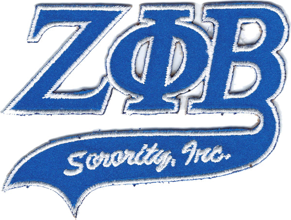 Zeta Phi Beta Tail Tackle Twill Iron-On Patch [Blue]