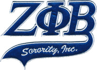 Zeta Phi Beta Tail Tackle Twill Iron-On Patch [Blue]
