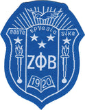 Zeta Phi Beta Crest Thin Woven Label Iron-On Patch [Blue]
