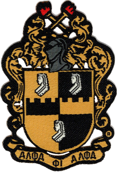 Alpha Phi Alpha Die Cut Shield Thin Woven Label Iron-On Patch [Gold]