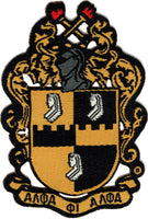 Alpha Phi Alpha Die Cut Shield Thin Woven Label Iron-On Patch [Gold]