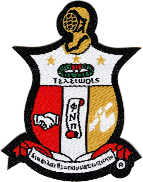 Kappa Alpha Psi Shield Thin Woven Label Iron-On Patch [White]