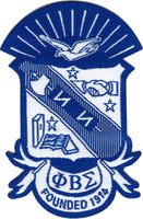 Phi Beta Sigma Shield Thin Woven Label Iron-On Patch [Blue]