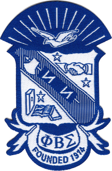 Phi Beta Sigma Shield Thin Woven Label Iron-On Patch [Blue]