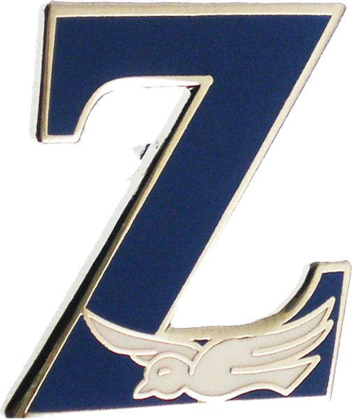 Zeta Phi Beta Big Letter Z Dove Lapel Pin [Blue]