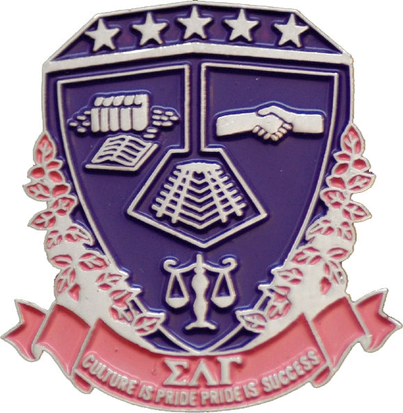 Sigma Lambda Gamma Crest Lapel Pin [Silver]
