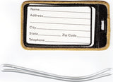 Omega Psi Phi Que Lightning Bolt Velour Luggage Tag [Purple]