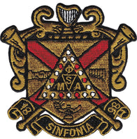 Phi Mu Alpha Sinfonia Shield Iron-On Patch [Gold]