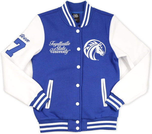 Big Boy Fayetteville State Broncos S4 Womens Fleece Jacket [Royal Blue]