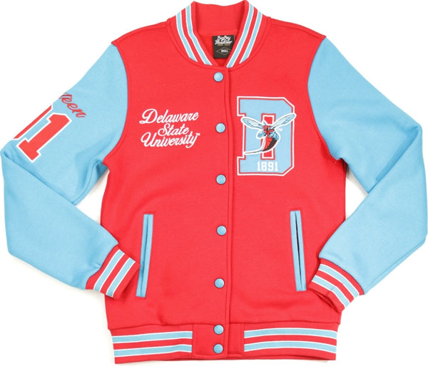 Big Boy Delaware State Hornets S4 Womens Fleece Jacket [Red]