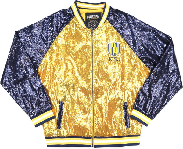 Big Boy Johnson C. Smith Golden Bulls S4 Womens Sequins Jacket [Gold]