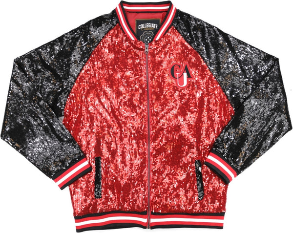 Big Boy Clark Atlanta Panthers S4 Womens Sequins Jacket [Red]