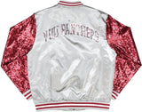 Big Boy Virginia Union Panthers S4 Womens Sequins Satin Jacket [Grey]