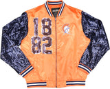 Big Boy Virginia State Trojans S4 Womens Sequins Satin Jacket [Orange]