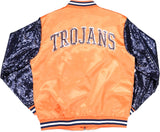 Big Boy Virginia State Trojans S4 Womens Sequins Satin Jacket [Orange]