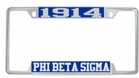 Phi Beta Sigma 1914 License Plate Frame [Decal Visible Frame - Blue/Silver]