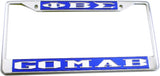 Phi Beta Sigma GOMAB License Plate Frame [Silver Standard Frame - Blue/Silver]
