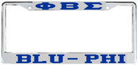 Phi Beta Sigma Blu-Phi License Plate Frame [Silver Standard Frame - Silver/Blue]