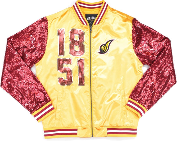 Big Boy District Of Columbia Firebirds S4 Womens Sequins Satin Jacket [Gold]