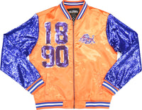 Big Boy Savannah State Tigers S4 Womens Sequins Satin Jacket [Orange]