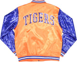 Big Boy Savannah State Tigers S4 Womens Sequins Satin Jacket [Orange]
