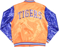 Big Boy Savannah State Tigers S4 Womens Sequins Satin Jacket [Orange]