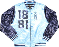Big Boy Spelman College S4 Womens Sequins Satin Jacket [Sky Blue]