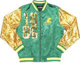 Big Boy Kentucky State Thorobreds S4 Womens Sequins Satin Jacket [Green]