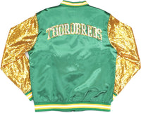 Big Boy Kentucky State Thorobreds S4 Womens Sequins Satin Jacket [Green]
