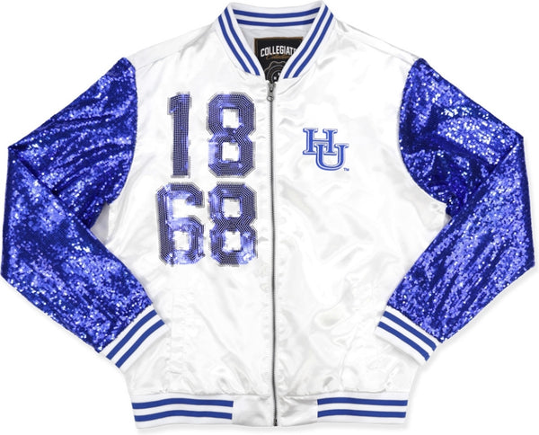 Big Boy Hampton Pirates S4 Womens Sequins Satin Jacket [White]