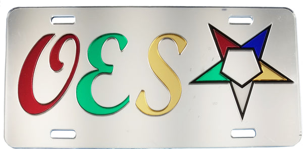 Eastern Star Script Mirror License Plate [Silver]