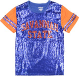 Big Boy Savannah State Tigers S6 Womens Sequins Tee [Royal Blue]