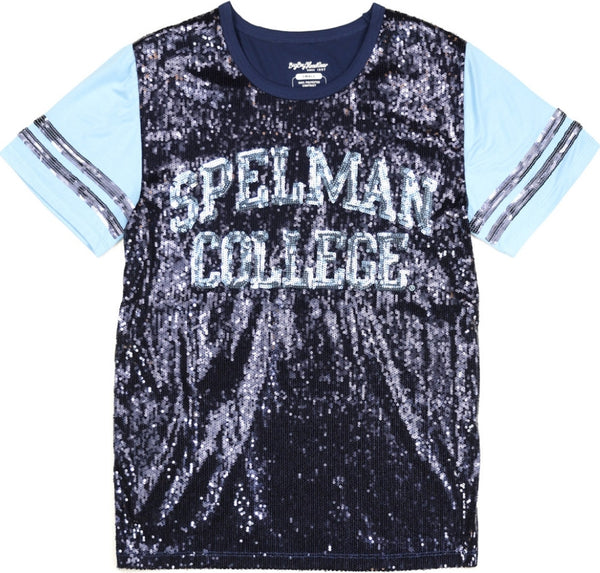 Big Boy Spelman College S6 Womens Sequins Tee [Navy Blue]