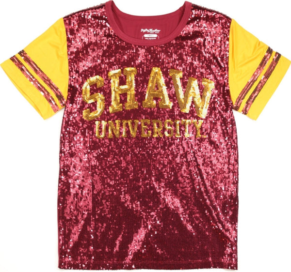 Big Boy Shaw Bears S6 Womens Sequins Tee [Maroon]