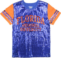 Big Boy Florida Memorial Lions S6 Womens Sequins Tee [Royal Blue]