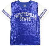 Big Boy Fayetteville State Broncos S6 Womens Sequins Tee [Royal Blue]