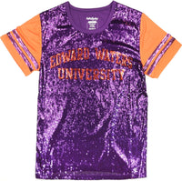 Big Boy Edward Waters Tigers S6 Womens Sequins Tee [Purple]