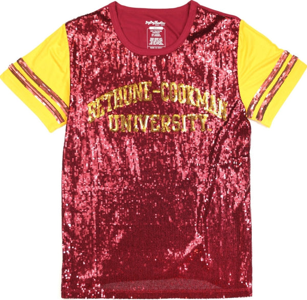 Big Boy Bethune-Cookman Wildcats S6 Womens Sequins Tee [Maroon]