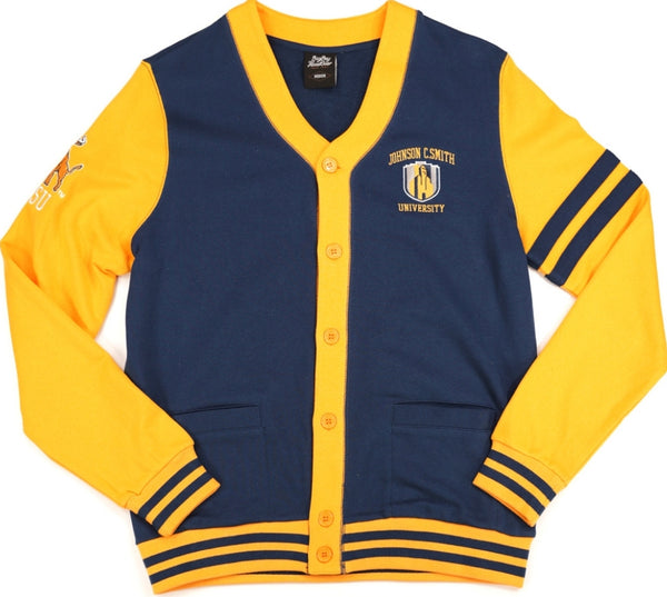 Big Boy Johnson C. Smith Golden Bulls S4 Mens Cardigan [Navy Blue]